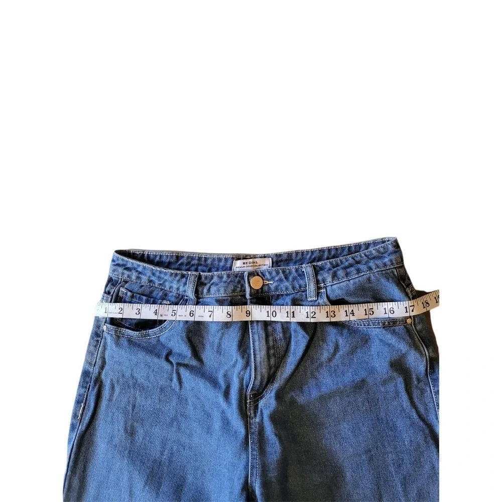 Redial‎ Straight Leg Jeans Women Sz 12 Blue Premium Denim Casual Pants Boho Chic